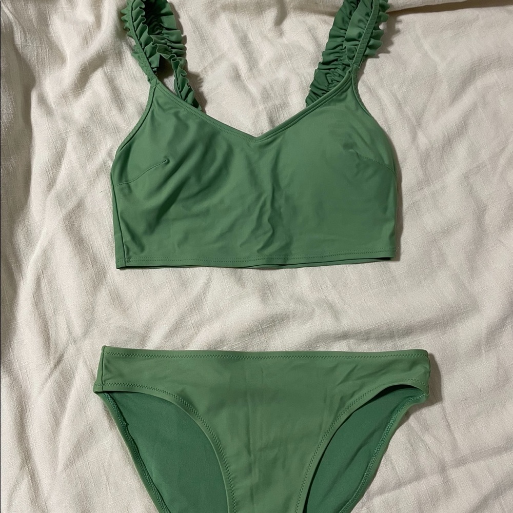 aerie green swim suit